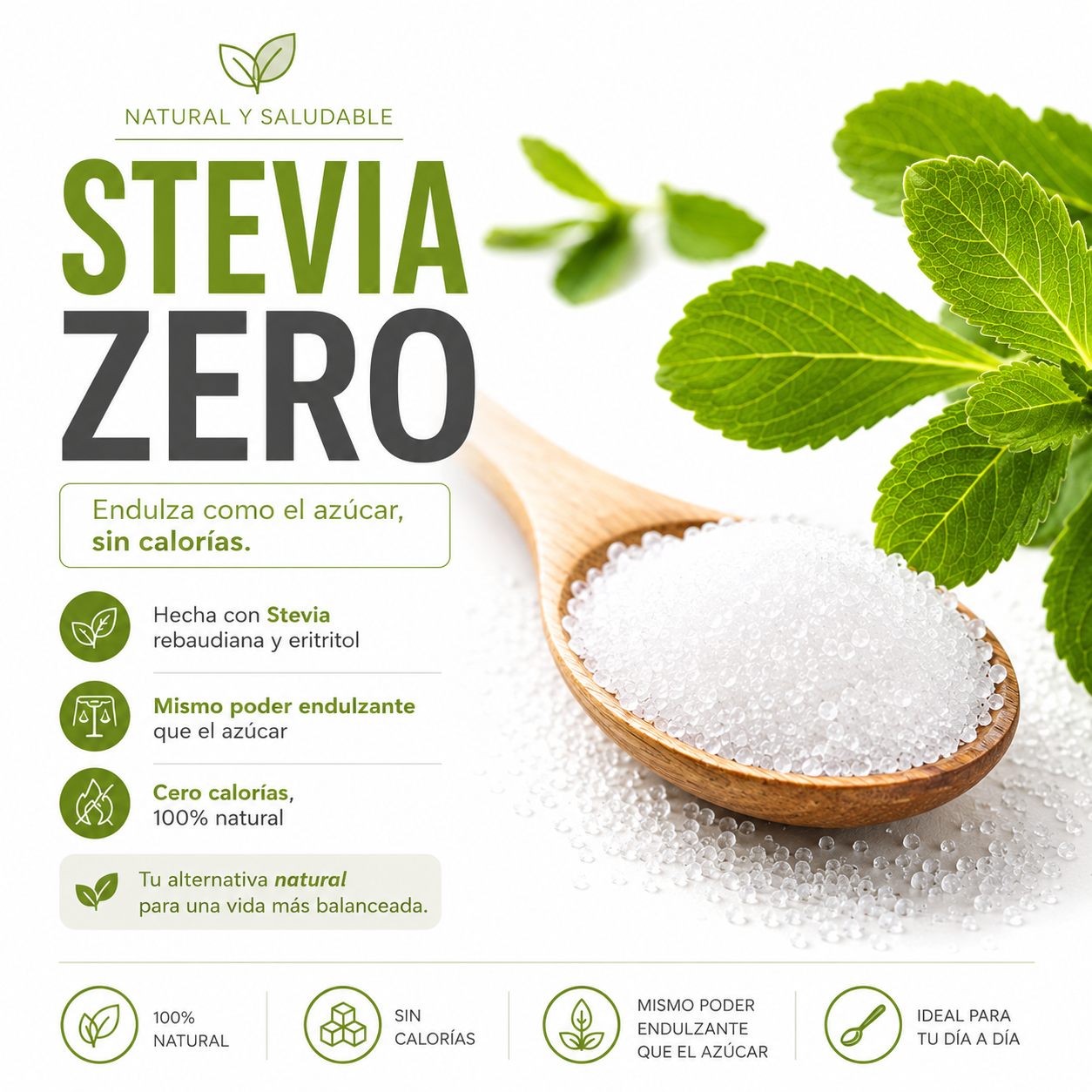 Stevia Zero 250g – Endulzante Natural Sin Calorías