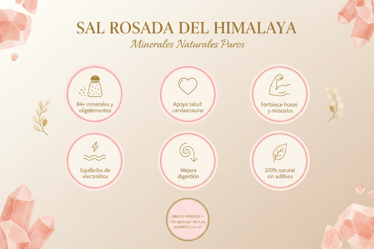 Beneficios de Sal Rosada del Himalaya - Minerales Naturales