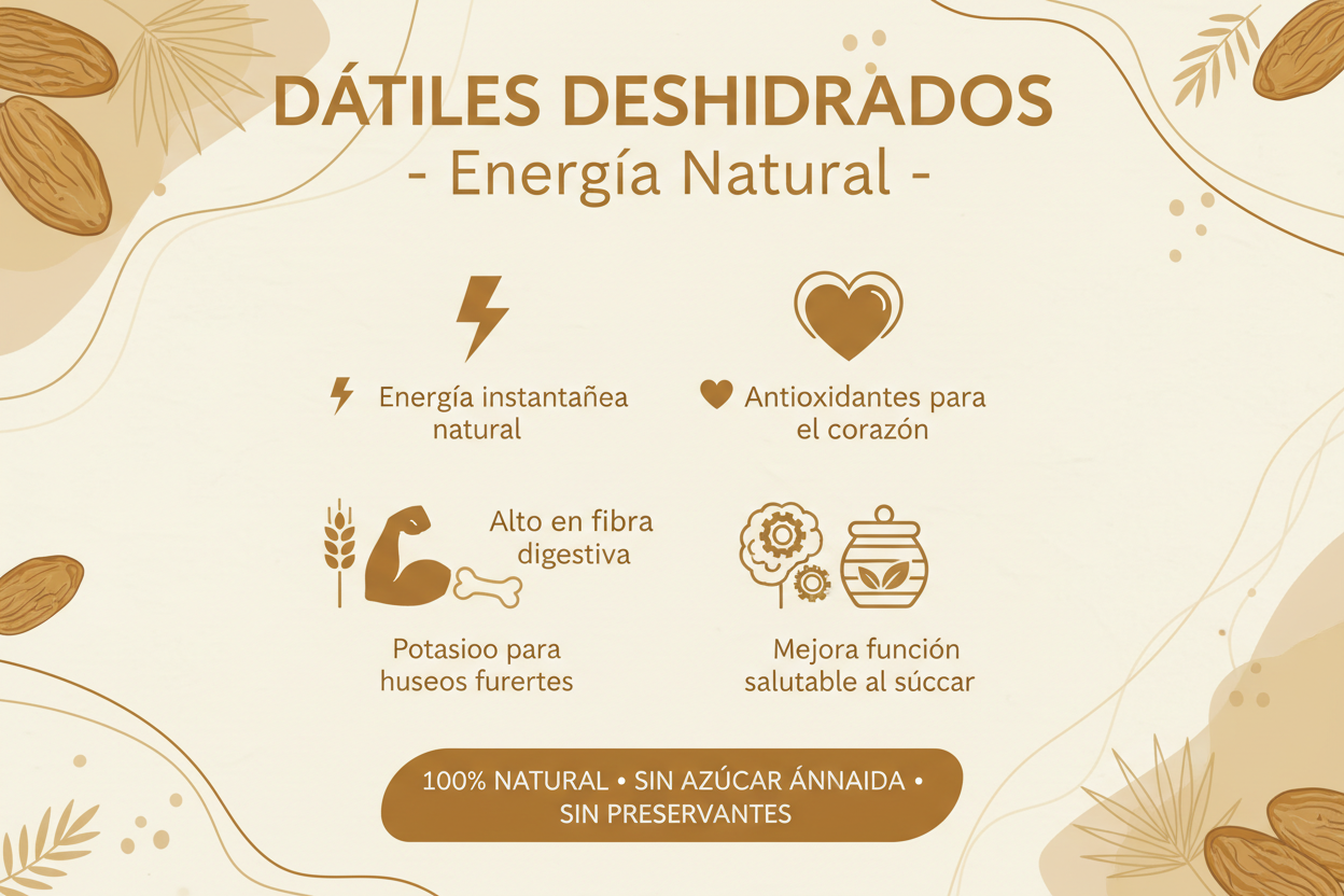 Beneficios de Dátiles Deshidratados - Energía Natural