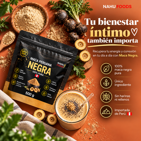 Maca Peruana Negra Runa Dark *500gr- Poder de los Andes - Registro sanitario Vigente