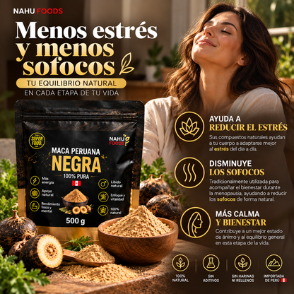 Maca Peruana Negra Runa Dark *500gr- Poder de los Andes - Registro sanitario Vigente