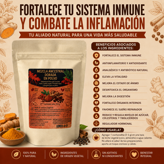 Leche Dorada en Polvo Premium |250gr - Golden Milk Antiinflamatorio Natural