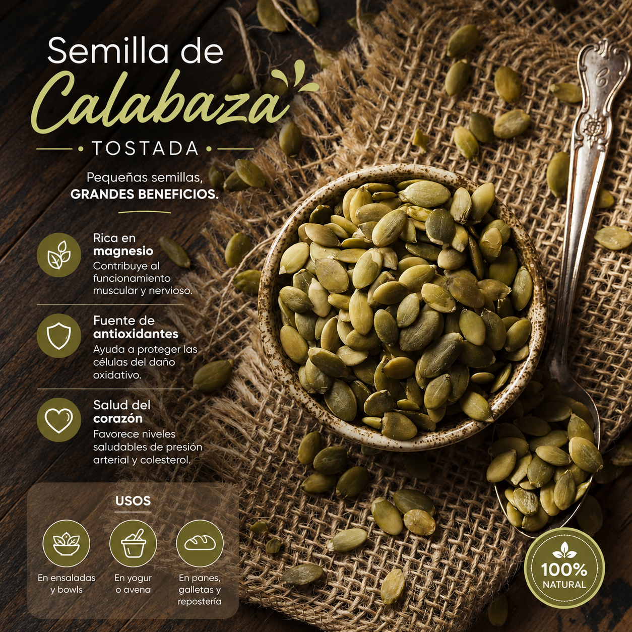 Semilla de Calabaza Tostada Premium - Natural y Nutritiva