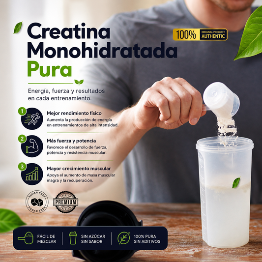 Creatina Monohidrato Pura - Fuerza Muscular y Rendimiento