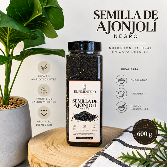 Ajonjolí Negro Premium - Calcio y Antioxidantes Naturales *600g