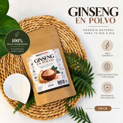 Ginseng en Polvo *250g| Energía, Concentración y Adaptogénico Natural