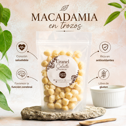Trozos de Macadamia Natural Sin Sal *250g