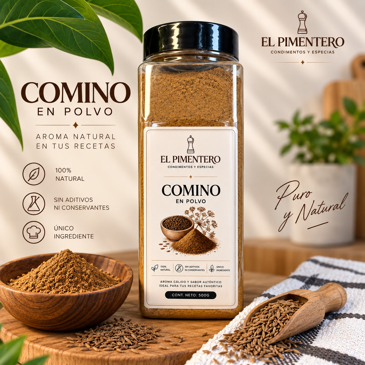 Comino en Polvo puro, sin rellenos, ni harinas  * 500gr