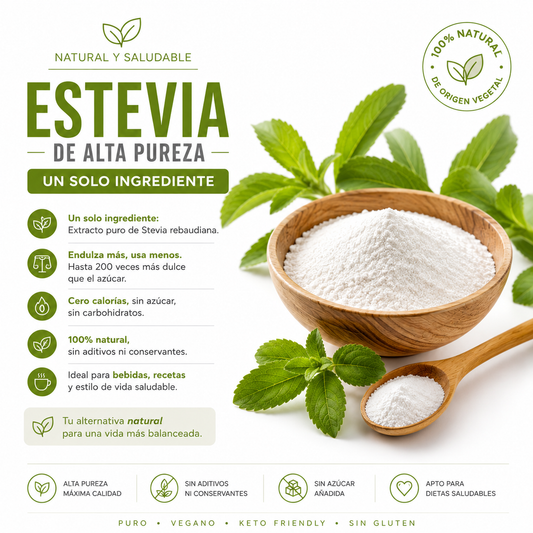 Stevia de Alta Pureza 125g – Extracto 97% Sin Calorías