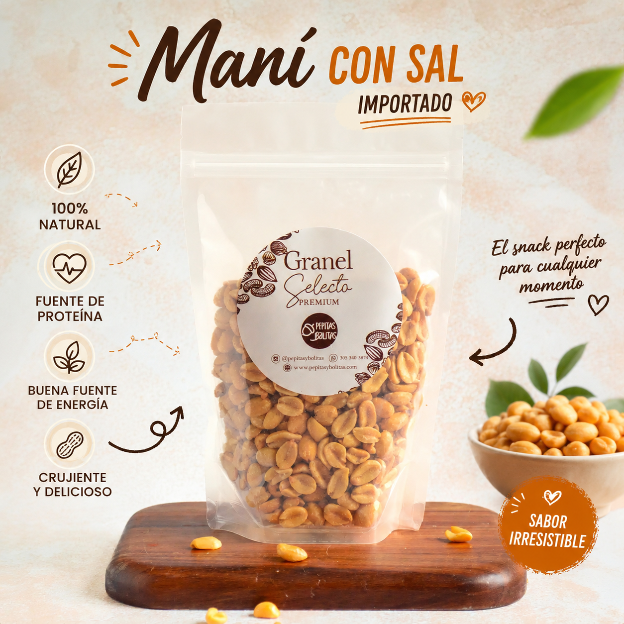 Maní con Sal Importado