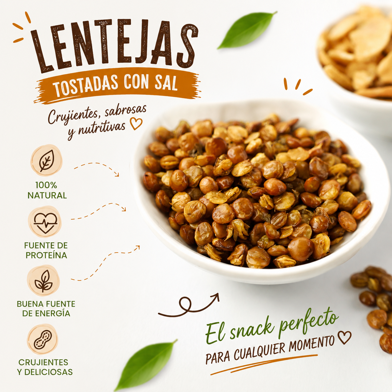 Snacks de Lentejas con sal