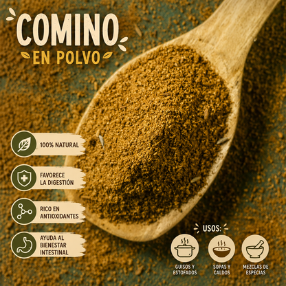 Comino en Polvo puro, sin rellenos, ni harinas  * 500gr