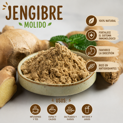 Jengibre Molido en Polvo *500g— Superalimento Natural