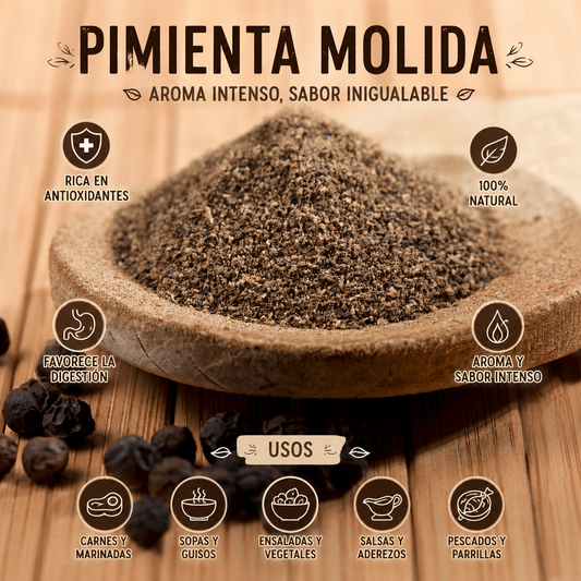Pimienta Negra Molida alta pureza- Sin rellenos