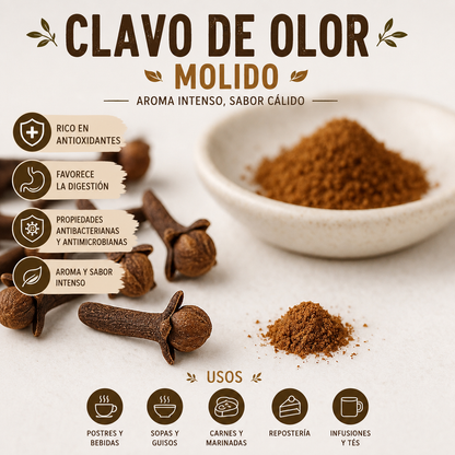 Clavo de Olor Molido Premium – Especia Natural Aromática *500gr