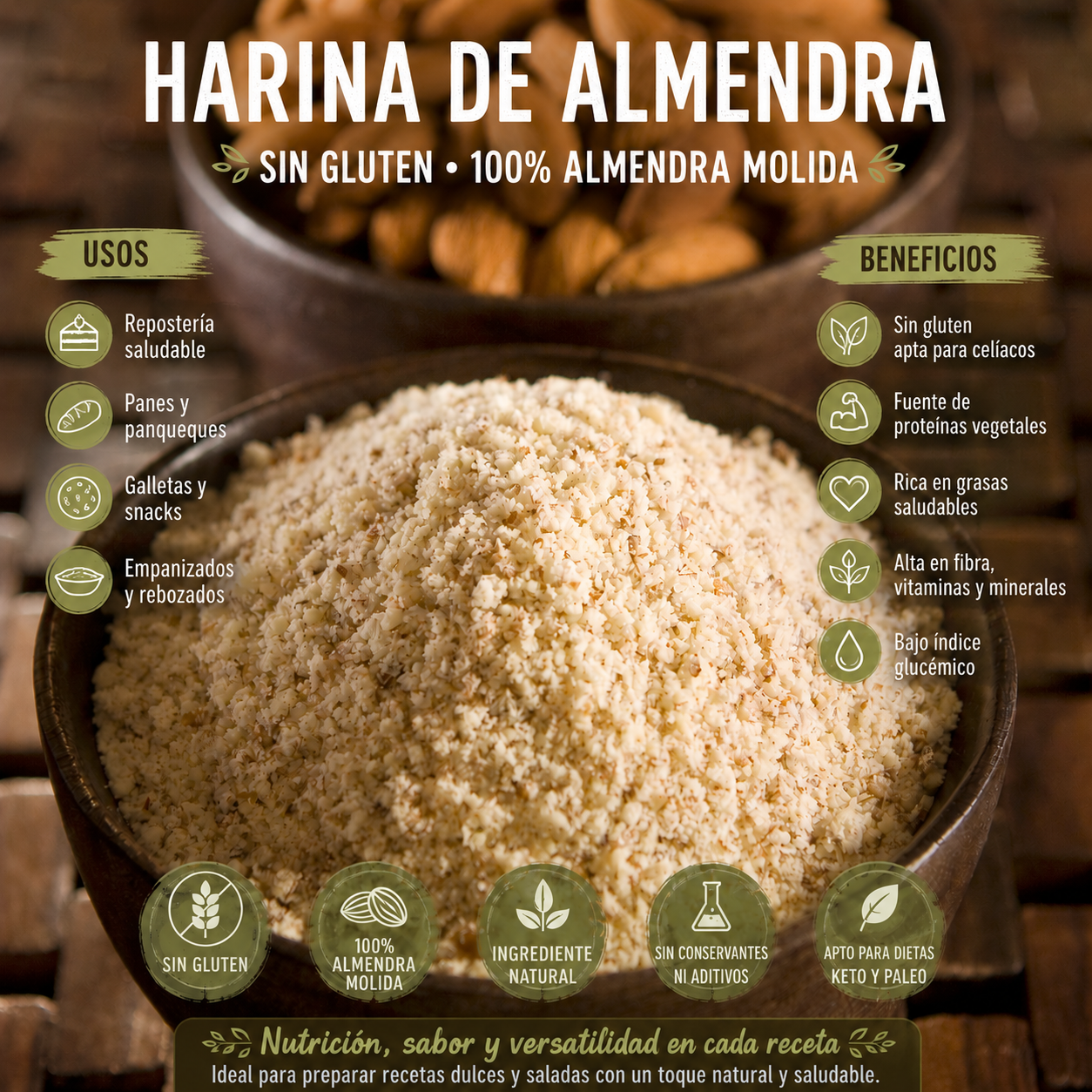 Harina de Almendra Sin Gluten *250g – 100% Natural