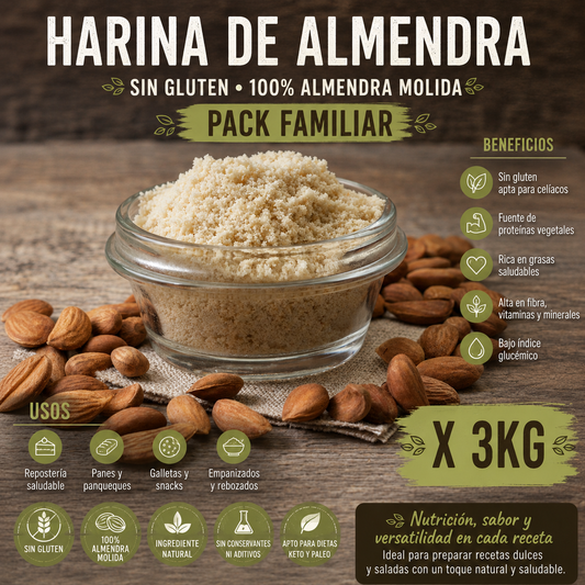 Harina de Almendra Pack Familiar | 3 kilos