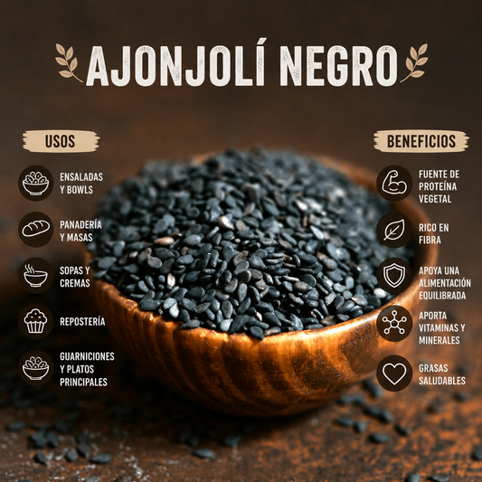 Ajonjolí Negro Premium - Calcio y Antioxidantes Naturales