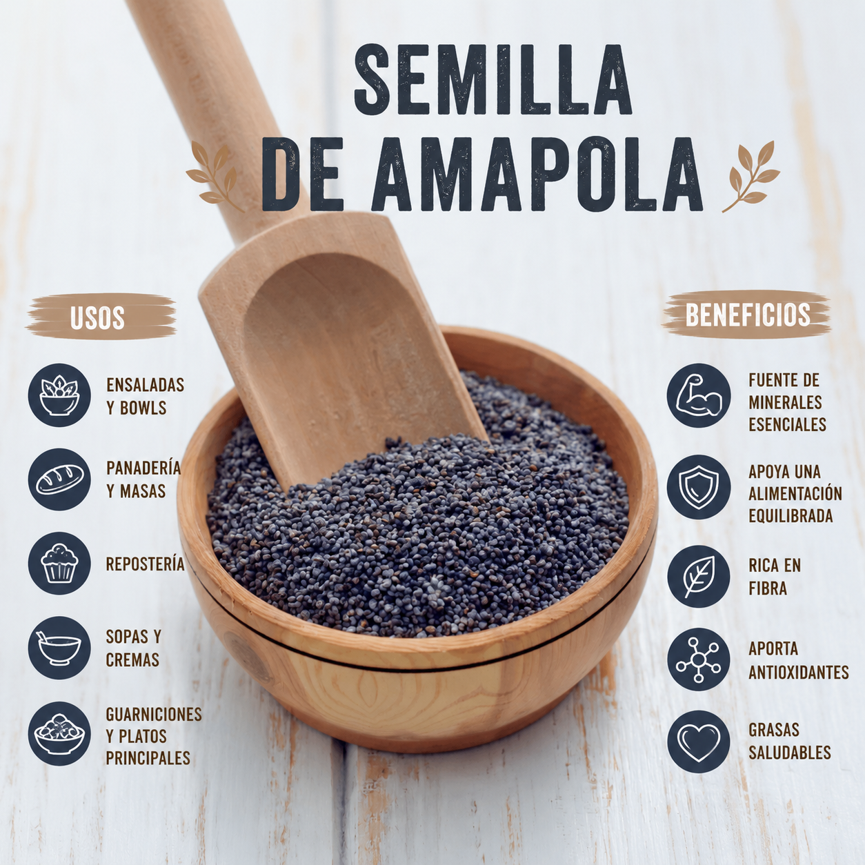 Semilla de Amapola Premium - Calcio y Minerales Naturales