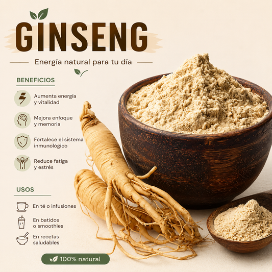 Ginseng en Polvo *250g| Energía, Concentración y Adaptogénico Natural