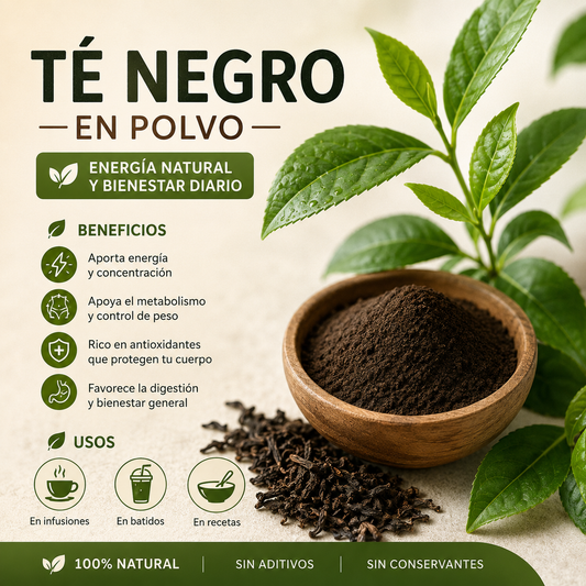 Té Negro en Polvo *250g | Energía, Concentración y Antioxidantes Naturales