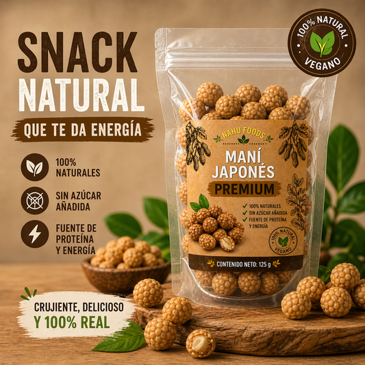 Maní Crocante Japonés con Ajonjolí | Alto en Proteína.
