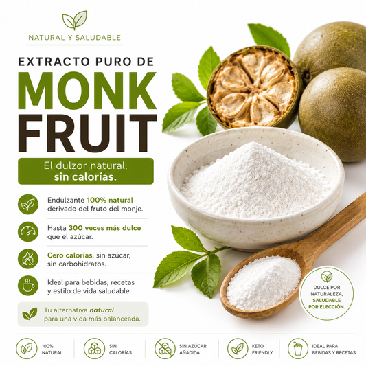 Monk Fruit Extracto Puro 250g – Endulzante Natural Sin Calorías