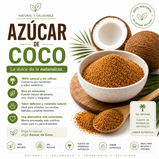 Azúcar de Coco 250g – Endulzante Natural de Bajo Índice Glucémico