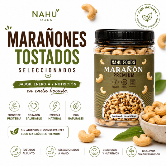 Marañón de Brasil Horneado Sin Sal 500g | Cajú Premium