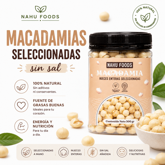 Nueces de Macadamia Seleccionadas Premium | 500g
