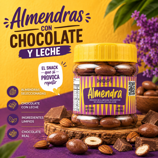 Almendras con Chocolate Premium - Snack Gourmet 180g
