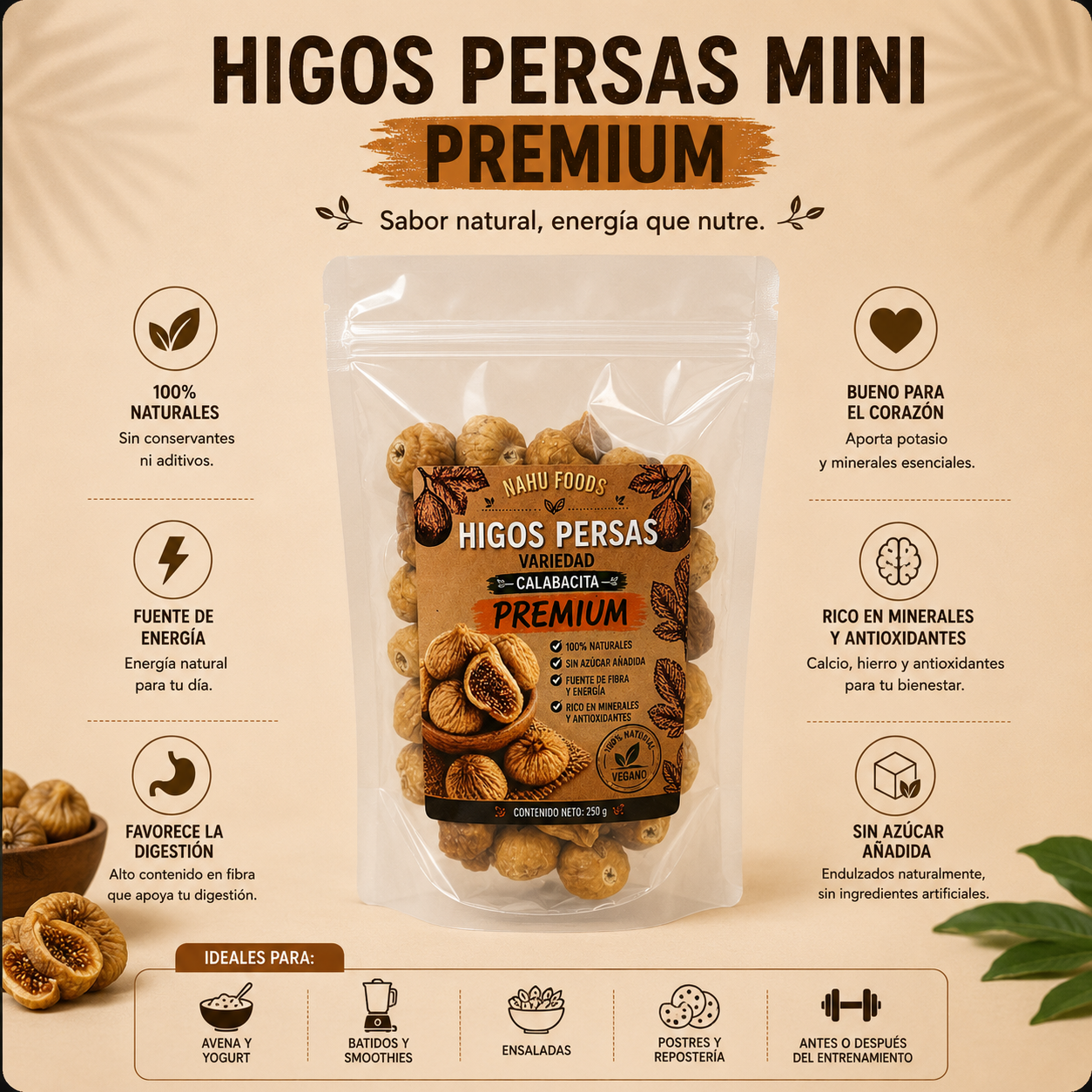 Higos Persas variedad  Mini Calabacita *250g| Snack Gourmet Natural
