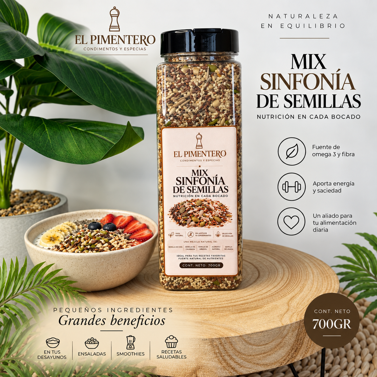 Mix Sinfonía de Semillas *700g - Mezcla Premium Nutritiva de Semillas
