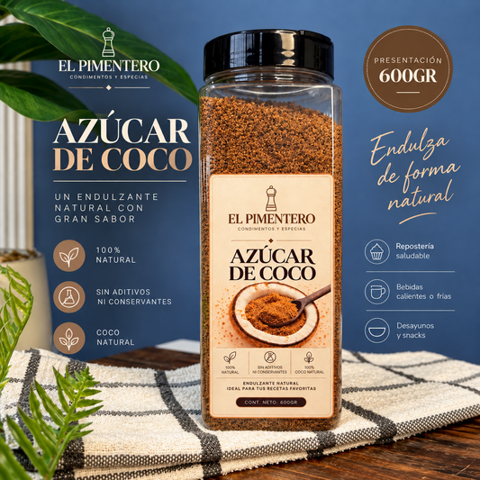 Azúcar de Coco 600g – Endulzante Natural de Bajo Índice Glucémico