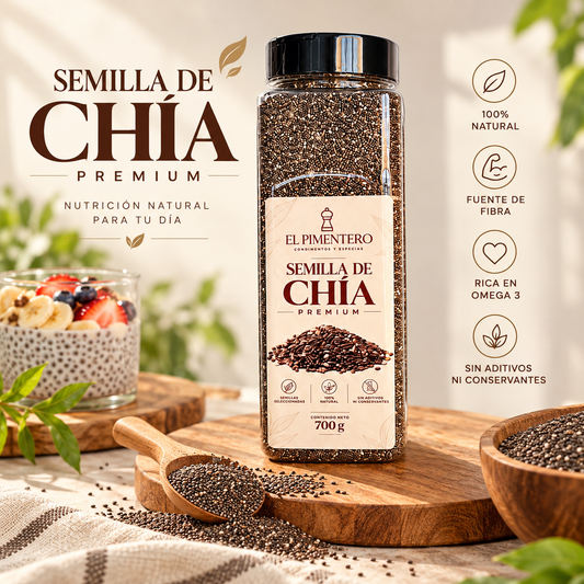 Semilla de Chía Negra Premium - Orgánica y Natural *700gr
