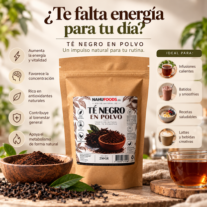 Té Negro en Polvo *250g | Energía, Concentración y Antioxidantes Naturales