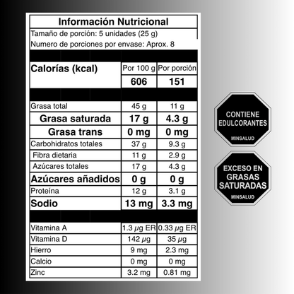 Almendras con Chocolate Oscuro 70% Sin azúcar *200g – Keto - Vegano