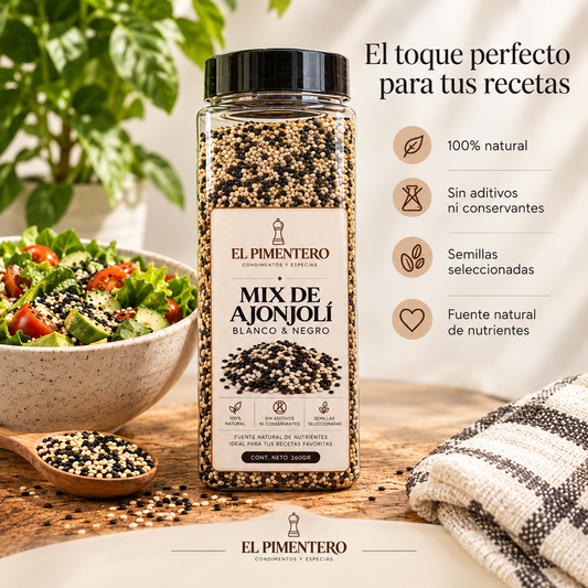 Ajonjolí Mix Negro y Blanco 600g - Semilla Gourmet Rica en Calcio